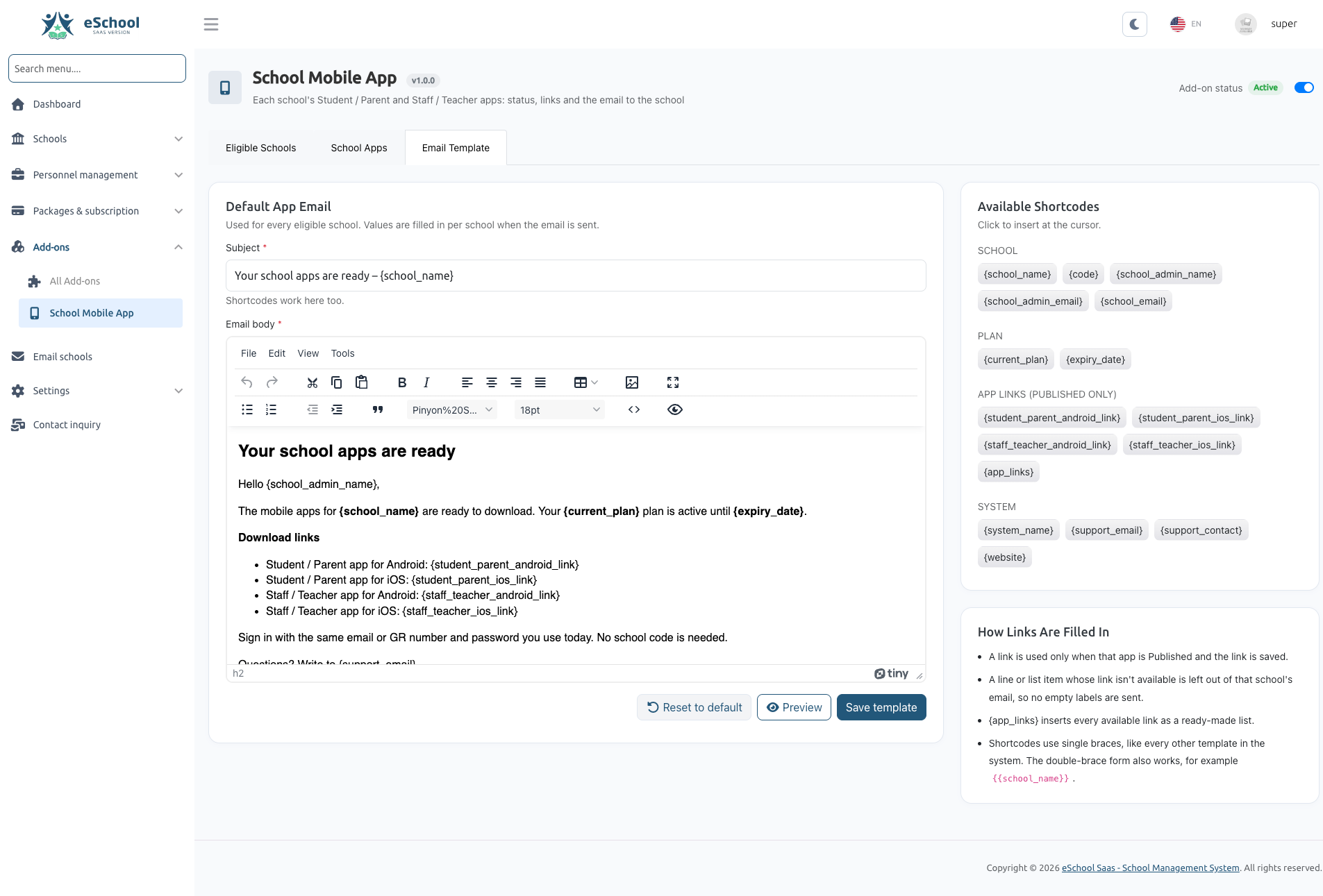 Email Template Editor